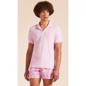VILEBREQUIN MEN COTTON PINK POLO SOLID SIZE Small